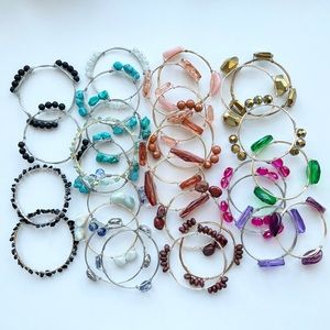 Lot of 30 Handmade Wire-Wrapped Bangle Bracelets